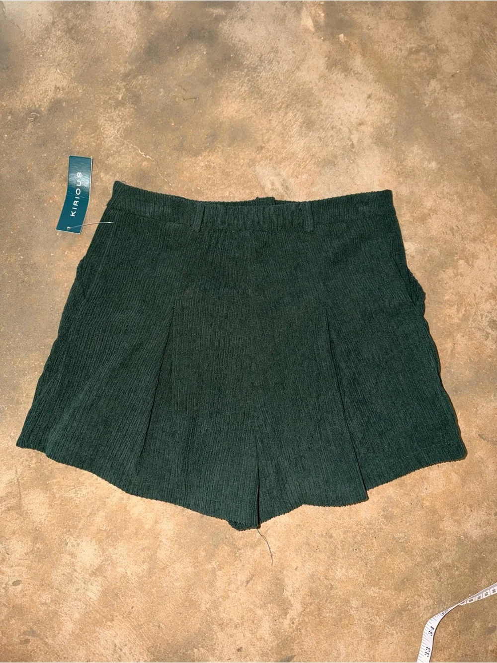 Kirious Green Corduroy Skort Small Pleated Mini Fall Preppy NWT